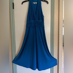Evan Picone Blue Midi Dress Size 8